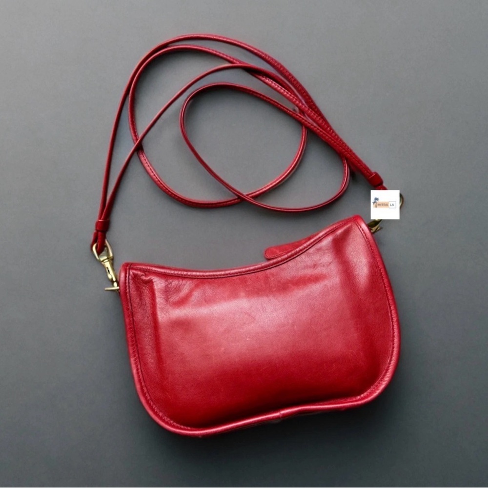 Coach Vintage Red Leather Swinger Crossbody Bag 4080 USA